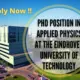 PhD Position in Applied Physics at Eindhoven University of Technology