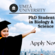 PhD Studentship in Biology & Life Science at Umea University, Sweden